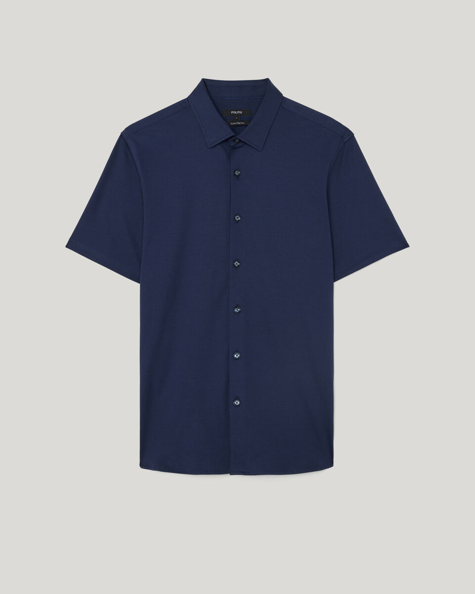 Travel Performance Short Sleeve Shirt, Navy, hi-res